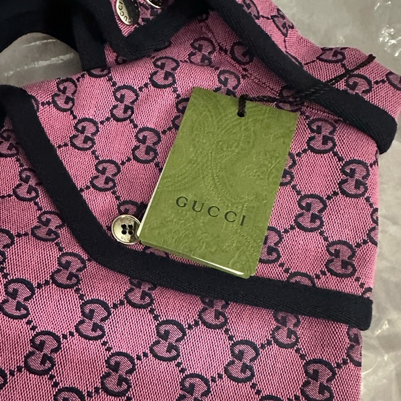 New Authentic Gucci Pink GG Monogram Dog Clothes Trench Coat - Picture 7 of 9
